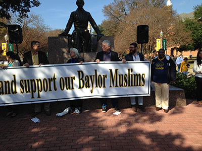 Recent rally in support of Baylor Muslims
